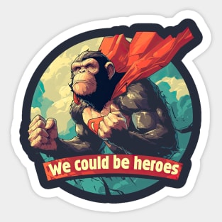 Heroes David Bowie Monkey Sticker